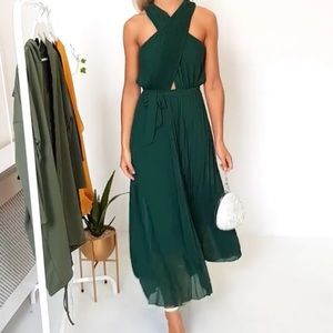 Green midi dress